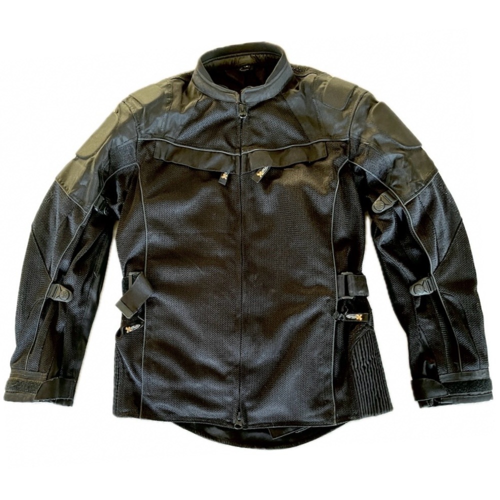 Xelement Men Motorcycle Padded Mesh Riding Jacket Black Size Small